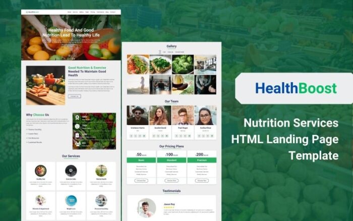 HealthBoost - Template Halaman HTML Layanan Nutrisi