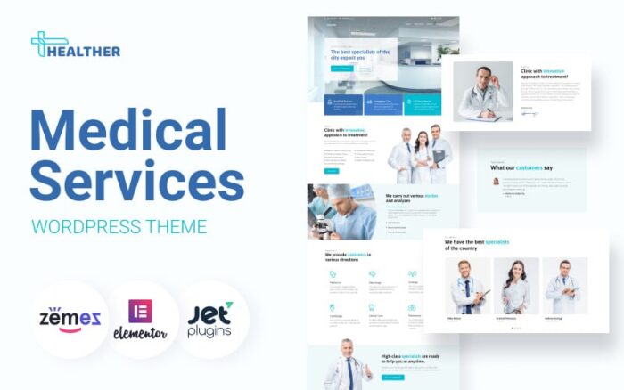 Healther - Medical Services WordPress Elementor Theme