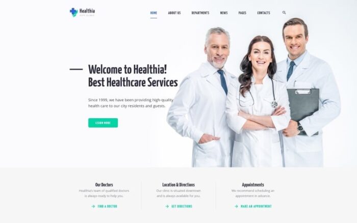 Healthia - Template Situs Web HTML Multihalaman Bersih untuk Medis & Layanan Kesehatan