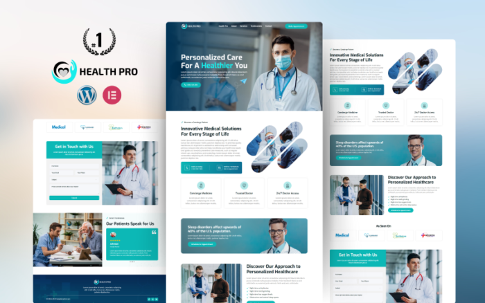 HealthPro – Template Elementor Halaman Arahan Medis & Perawatan Kesehatan