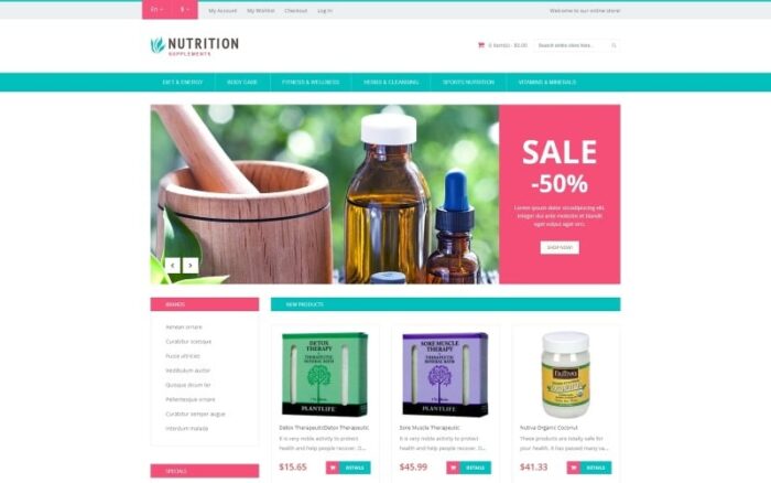 Healthy Life Supplements Magento Theme