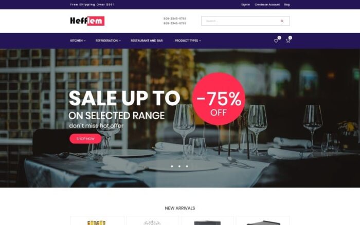 Hefflem - Template E-dagang Perabotan Dapur Tema Magento