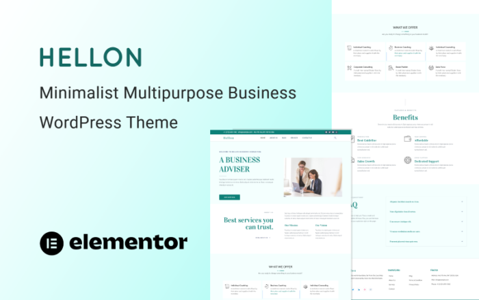 Hellon - Tema WordPress Bisnis Serbaguna Minimalis yang Sepenuhnya Responsif