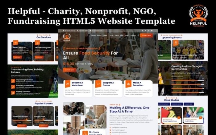 Helpful - Charity, Nonprofit, NGO, Fundraising HTML5 Website Template