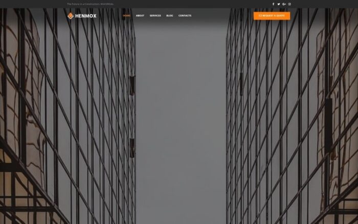 Henmox - Tema WordPress Elementor Modern Serbaguna untuk Konstruksi