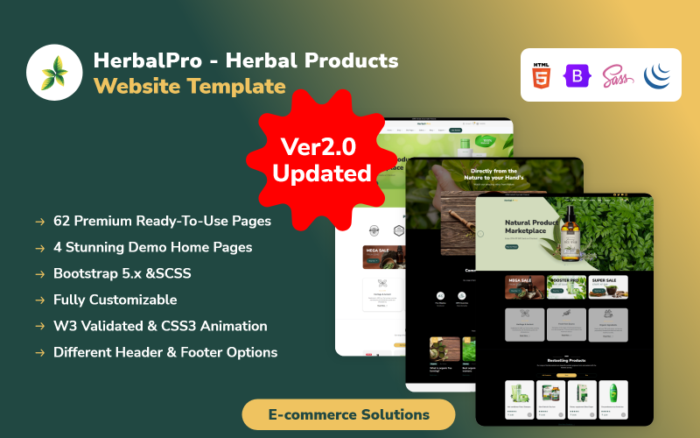 HerbalPro - Template Situs Web Produk Herbal