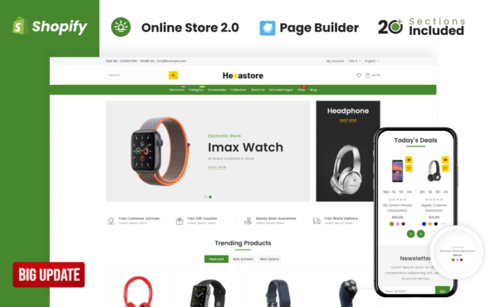 Tema Shopify Elektronik Hexastore