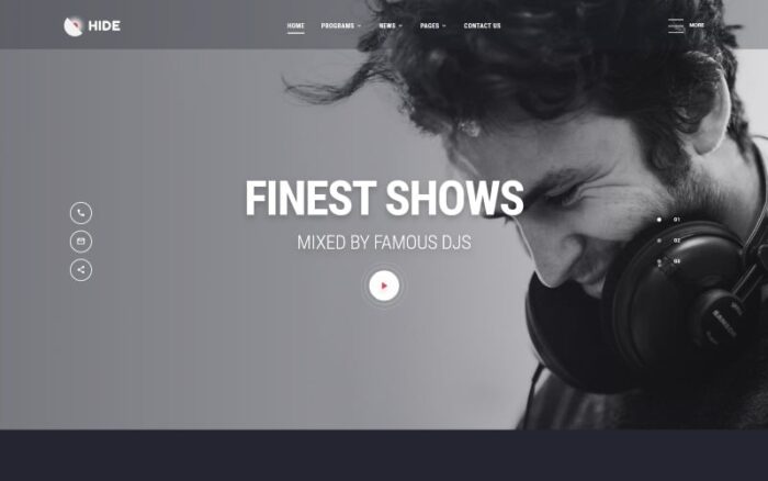 HIDE - Template Situs Web HTML Kreatif Multihalaman Radio Online