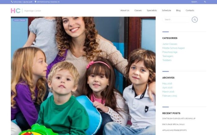 Highridge Center - Kindergarten & Child Care WordPress theme