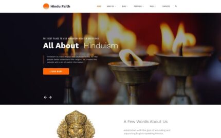 Hindu Faith - Hinduism Multipage Modern  HTML Website Template