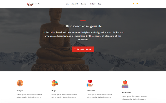 Hindu Religious   Church  Temple Wordpress Theme