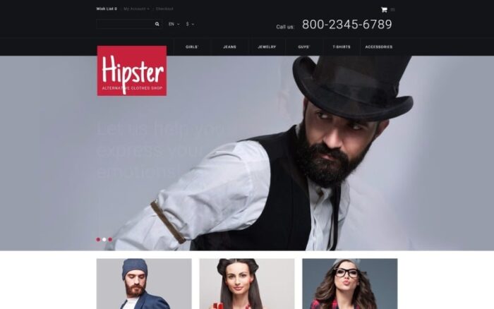 Templat OpenCart Hipster