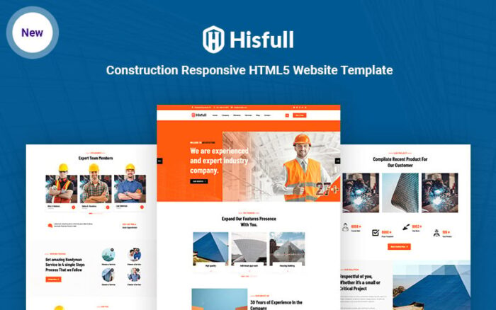 Hisfull - Template Situs Web HTML5 Responsif untuk Konstruksi