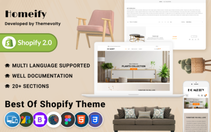 Homeify Mega Wood–Furniture Home–Décor Shopify 2.0 Themes