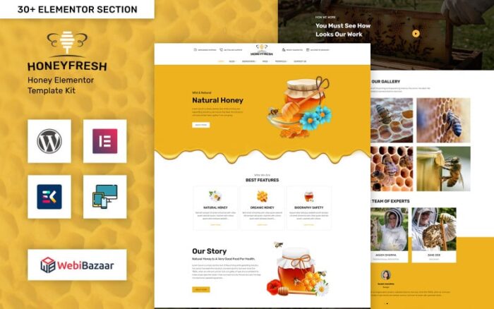 Honeyfresh - Template WordPress Elementor Peternakan & Produksi Madu