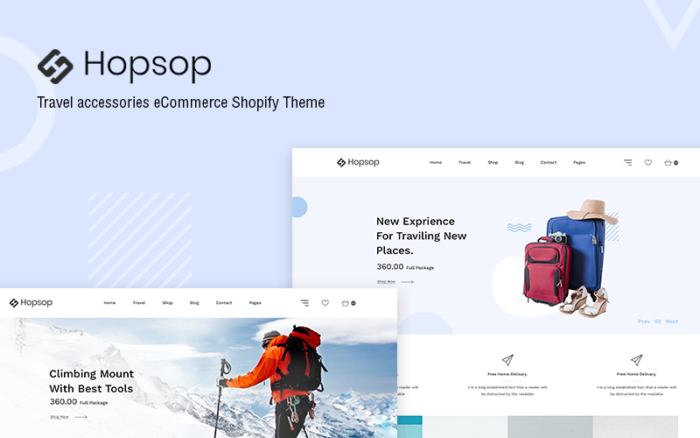 Hopsop - Tema Shopify Aksesori Perjalanan