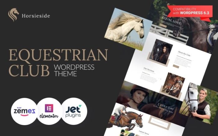 Horsieside - Tema WordPress Responsif Pusat Berkuda