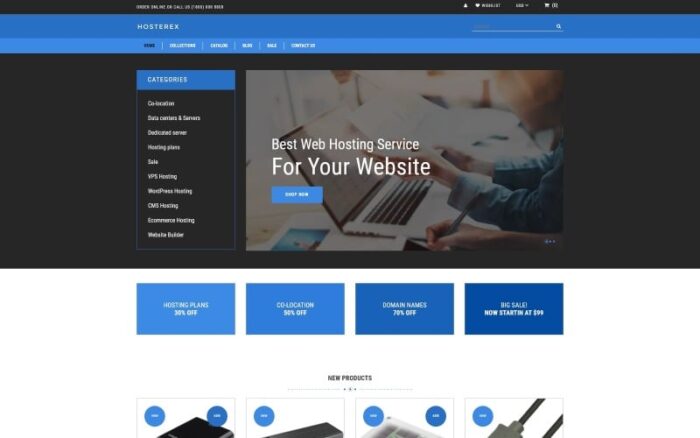 Hosterex - Tema Kreatif Shopify Multihalaman Hosting