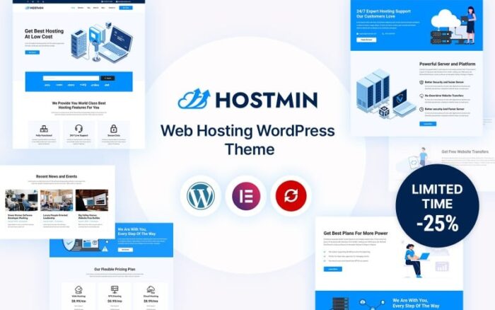 Hostmin - Tema WordPress Web Hosting Serbaguna