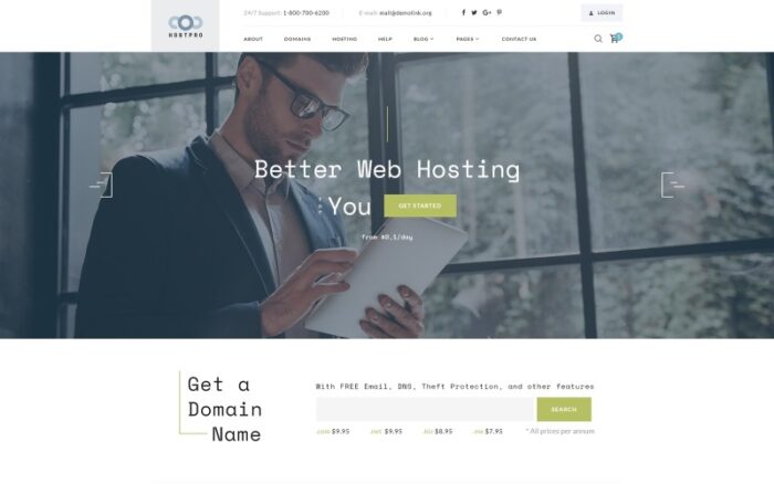 Hostpro - Template Situs Web HTML Domain dan Hosting