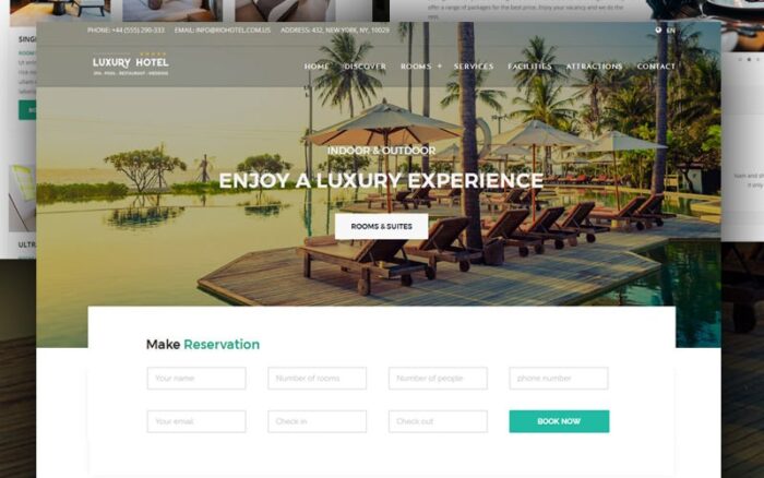 Hotel - Pemesanan - Resor - Spa & Restoran + Template Situs Web RTL