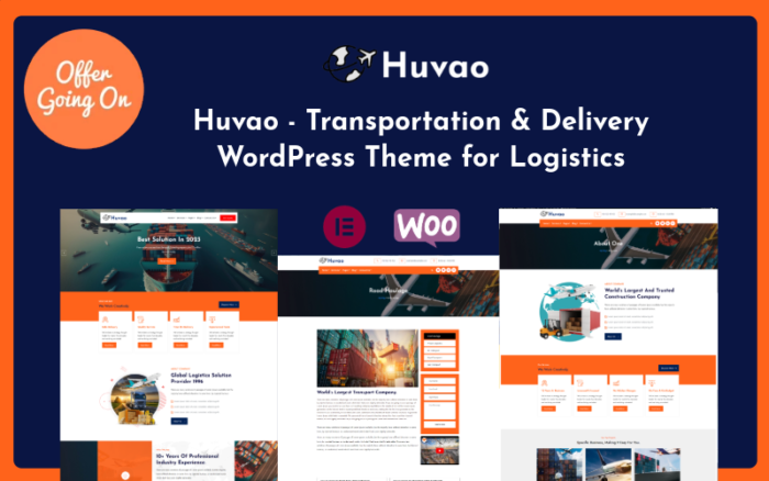 Huvao - Tema WordPress Transportasi & Pengiriman untuk Logistik