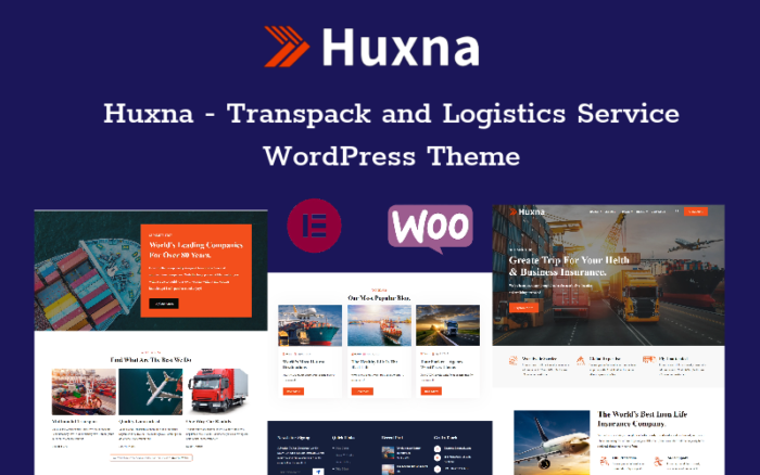 Huxna - Tema WordPress Layanan Logistik dan Transpack