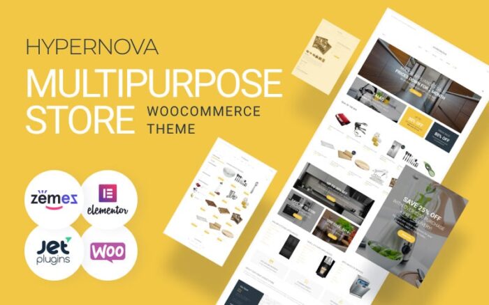 Hypernova - Tema WooCommerce Minimal Multiguna untuk Toko Elementor