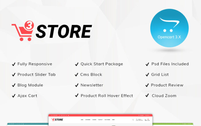 3store - Template OpenCart Responsif Serbaguna