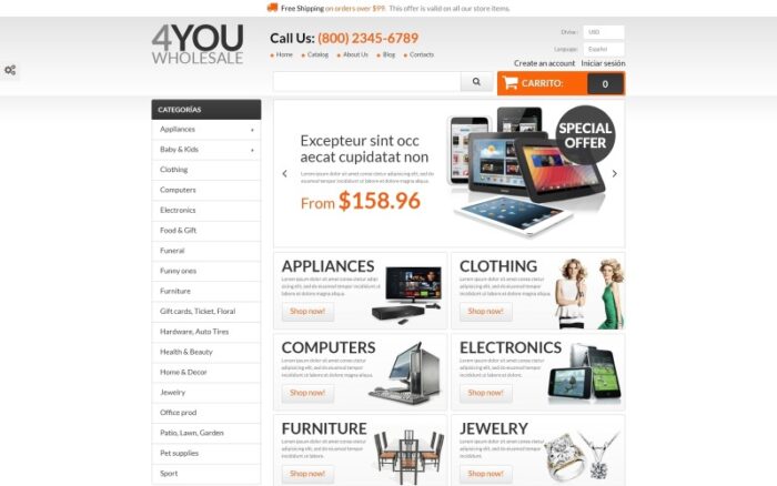 Tema PrestaShop Grosir 4You