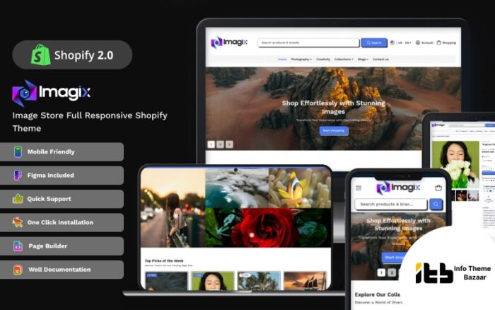 Imajix - Tema Shopify Seni Fotografi dan Foto Stok 2.0