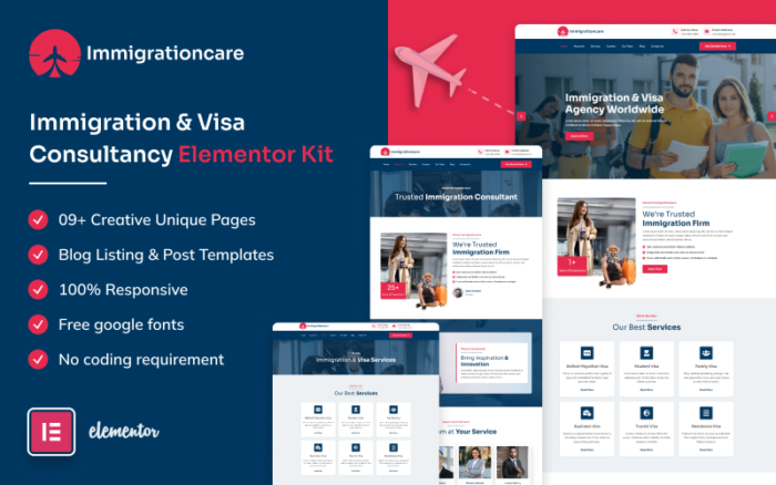 Immigrationcare - Kit Konsultasi Imigrasi dan Visa Elementor