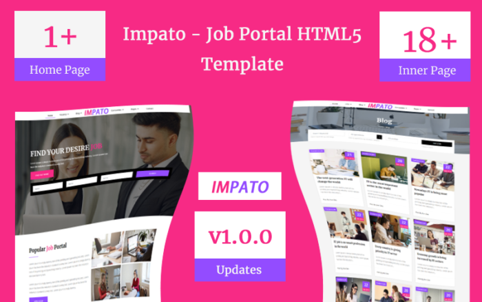 Impato- Templat Situs Web Teamplate Html5 Portal Pekerjaan