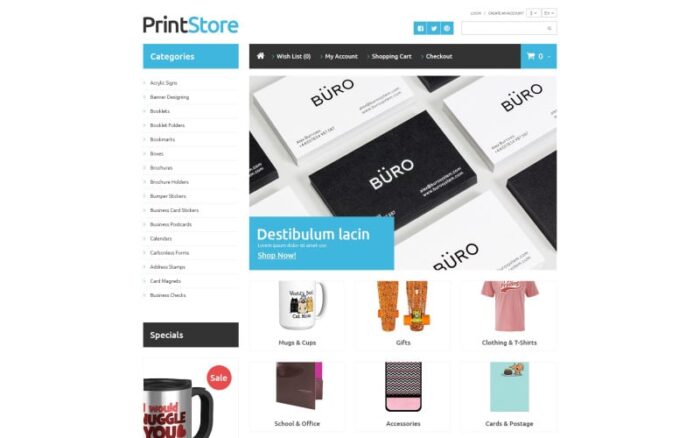 Template OpenCart Item yang Dicetak