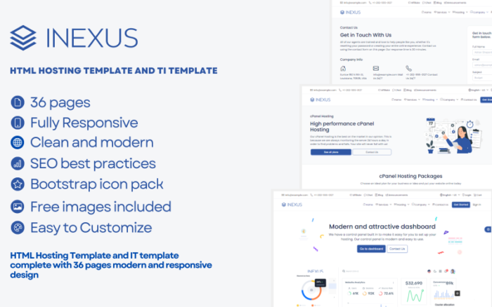 Inexus - Template Situs Web Hosting & Template WHMCS