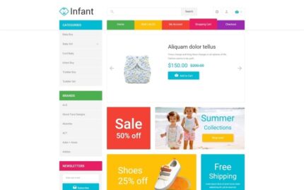 Template OpenCart Toko Pakaian Bayi