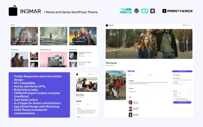 INGMAR - Tema WordPress Film dan Serial + RTL