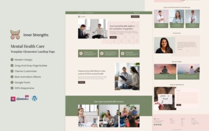 Inner Strength - Mental Health Care Services Elementor Landing Page