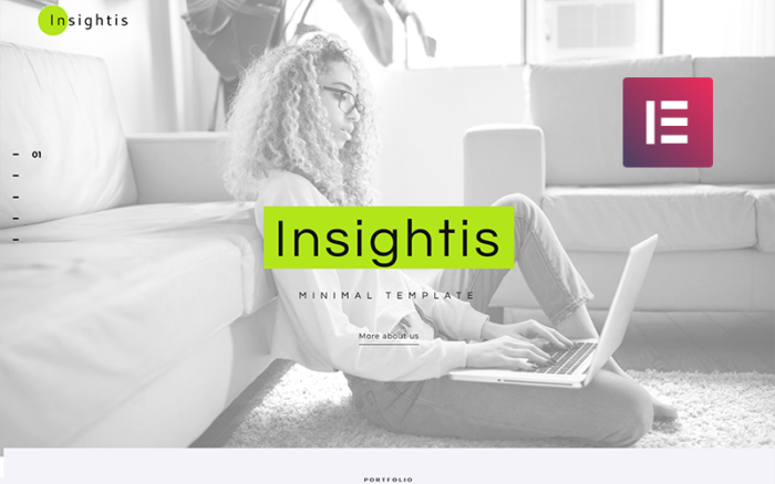 Insightis - Tema WordPress Elementor Minimalis Kreatif