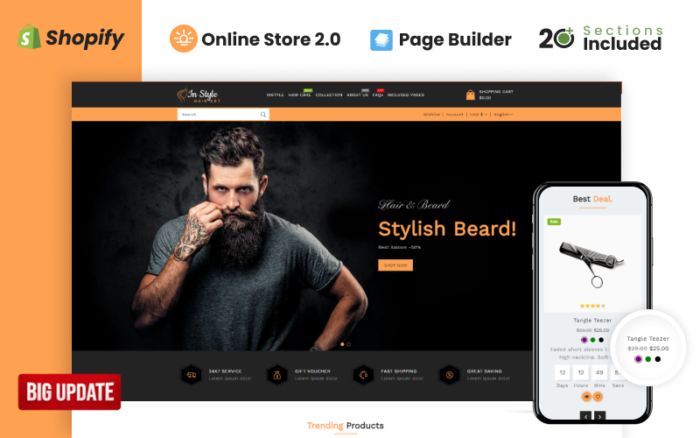 Tema Shopify Toko Seni Rambut Instyle