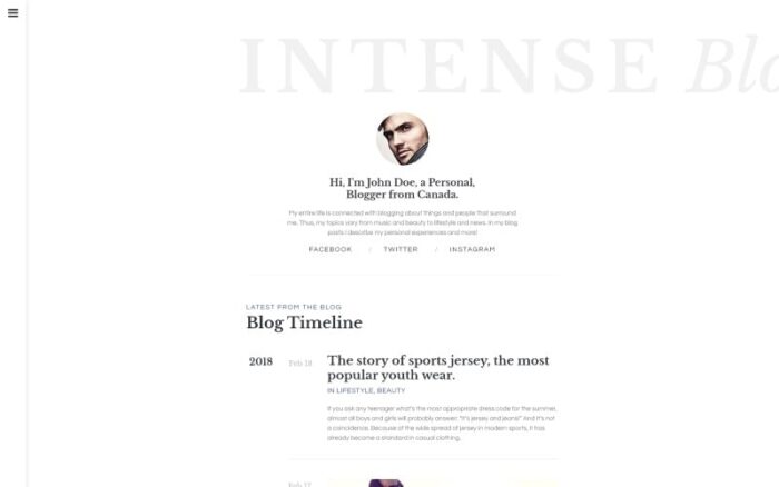 Template Situs Web Blog INTENSE