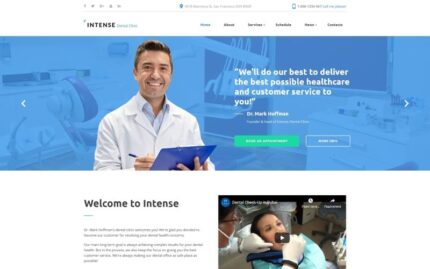 Intense Dental Clinic Website Template