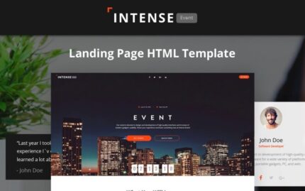 Intense - Template Halaman Arahan HTML5 Perencana Acara