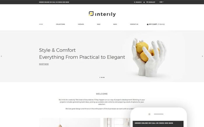 Interily - Tema Shopify Multihalaman Elegan untuk Interior dan Furnitur