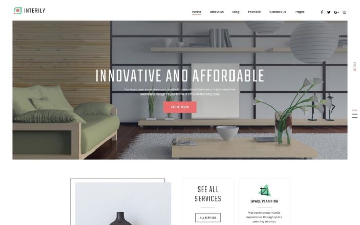 Interily - Desain Interior E-Commerce Template Joomla Modern