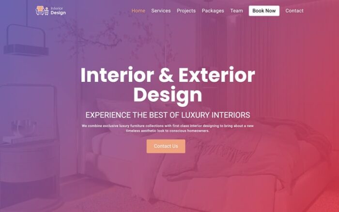 Template Situs Web Studio Desain Interior & Eksterior Intex