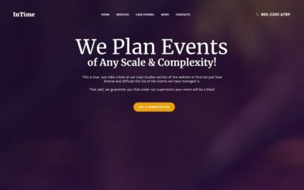 InTime - Events Management Company WordPress Theme