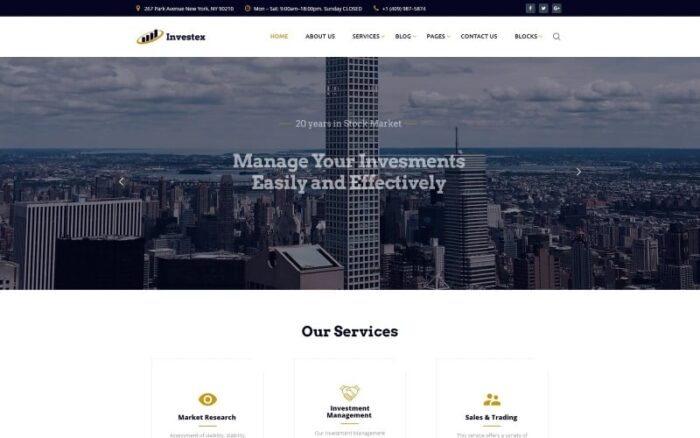 Investex - Template Situs Web Siap Pakai untuk Investasi