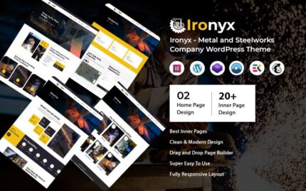 Ironyx - Tema WordPress Perusahaan Logam dan Baja