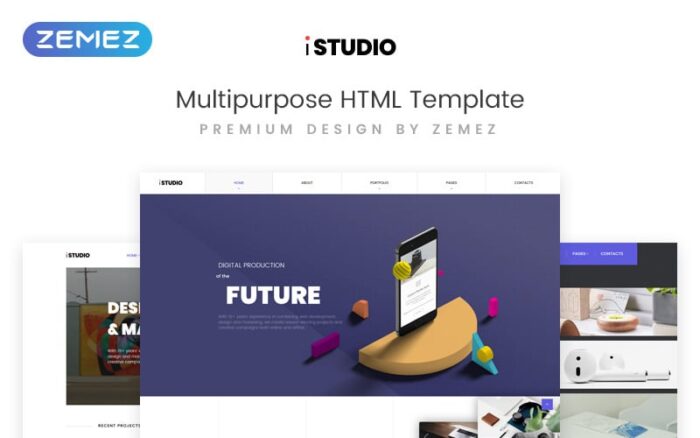 iStudio - Template Situs Web HTML Serbaguna Produksi Digital